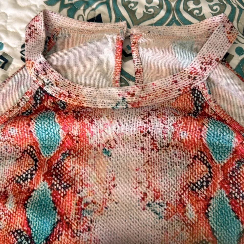 Women’s tank razor back blouse size large orange and teal - - Picture 3 of 6